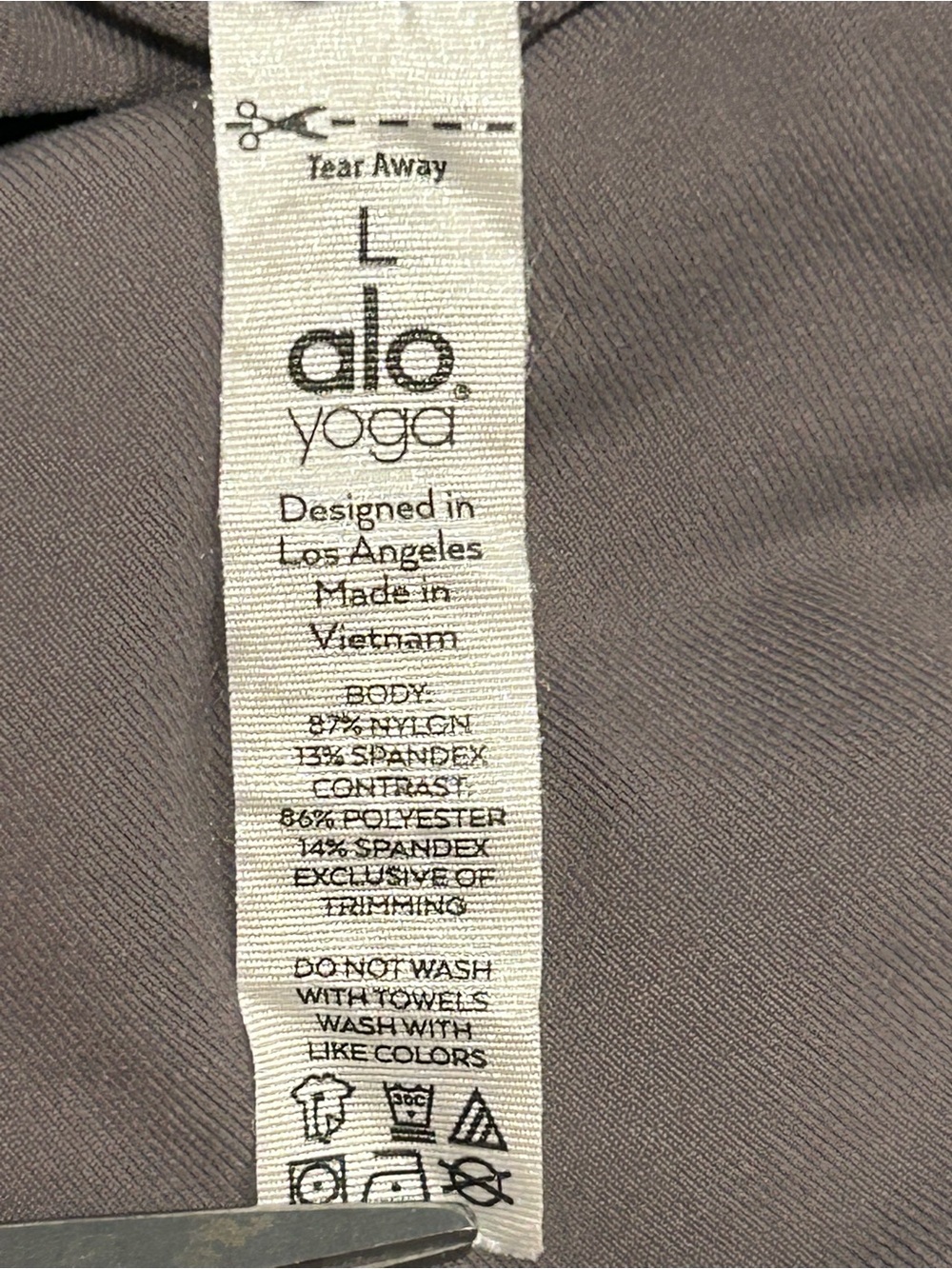 ALO Yoga Moto Leggings Grey Ribbed High Waisted Stretch Athleisure Gym Large - Picture 7 of 9